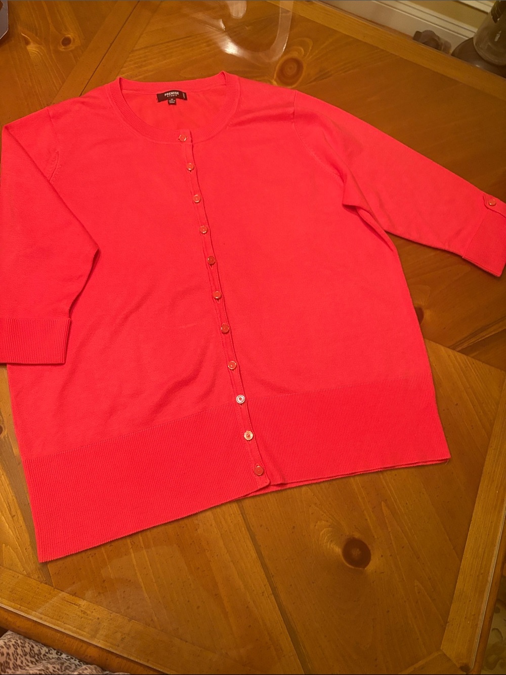 Premise Coral Pink Button-Front Cardigan